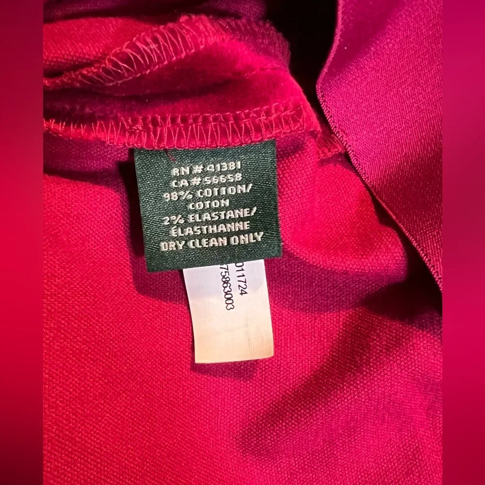 Ralph Lauren Velvet/Velour Red Crop Pants size 10 - Picture 8 of 8